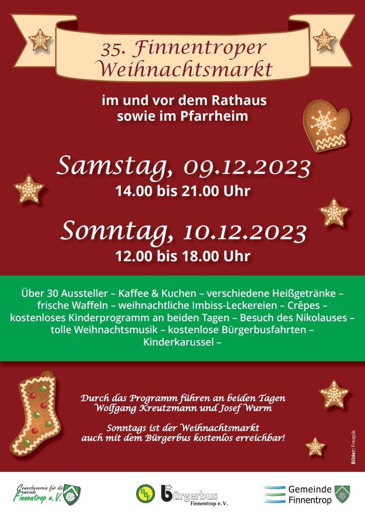 Plakat 35. Finnentroper Weihnachtsmarkt